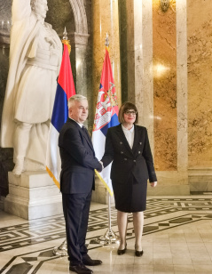 28 February 2020 The Speaker of the National Assembly of the Republic of Serbia Maja Gojkovic and the Speaker of the National Assembly of the Republic of Srpska Nedeljko Cubrilovic 